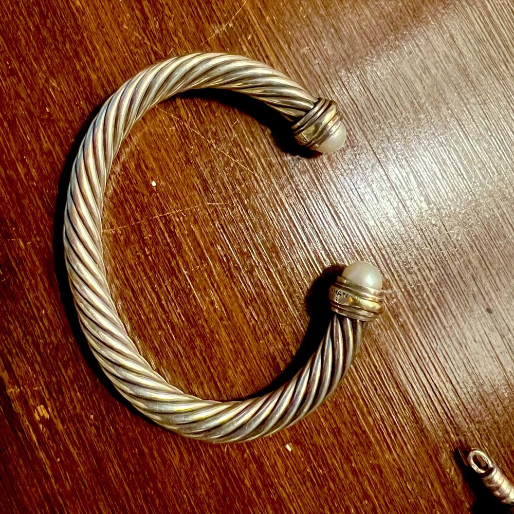 David Yurman Cable classic, pearl, size M, bracelet 7mm, pearl 7.75-8mm
